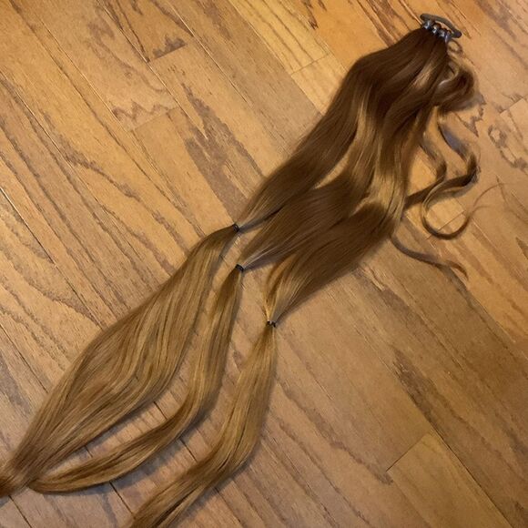 Ponytail hair extensions. 32 inch light auburn ponytail 3 strands for braiding - Picture 1 of 3